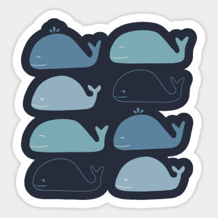 Cute Whales pattern Sticker